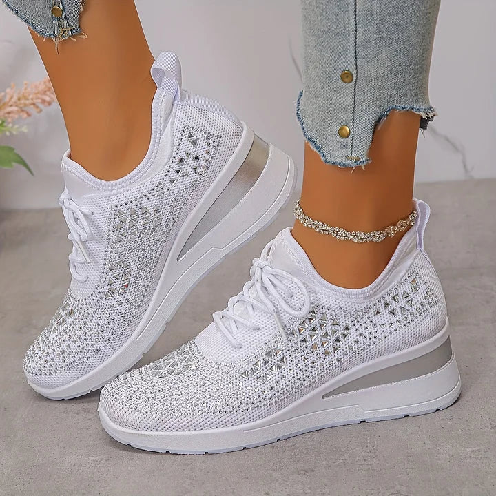 Astrid – Ortopædiske sneakers med funklende rhinsten