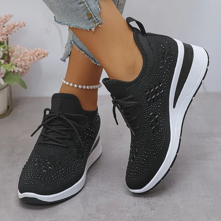Astrid – Ortopædiske sneakers med funklende rhinsten