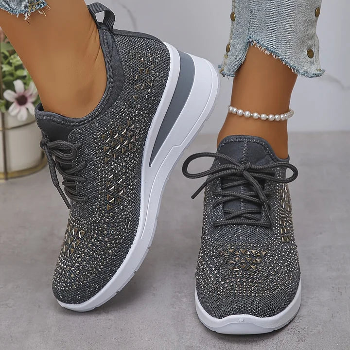 Astrid – Ortopædiske sneakers med funklende rhinsten