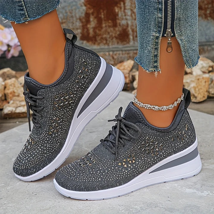 Astrid – Ortopædiske sneakers med funklende rhinsten