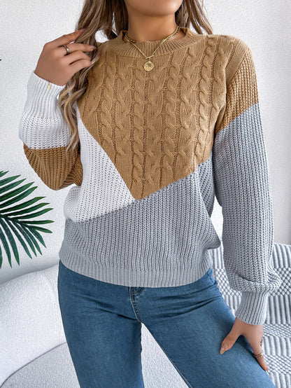 Isla | Contrast Knit Sweater
